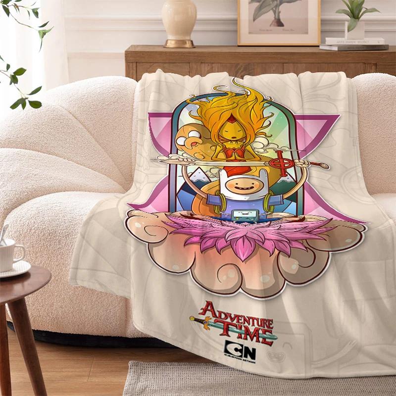 Fluffy Soft Blankets King Size A-Adventures Time Microfiber Bedding Warm Sofa Knee Fleece Camping Nap Flannel Double Bed Blanket