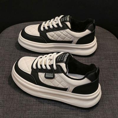 Кожаные маленькие белые туфли женские хлопковые туфли новая осень и зима универсальные туфли на платформе повседневные зимние бархатные спортивные кеды