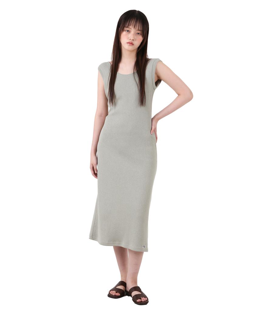 Catharsis Knitting Tank Tab Backless Long Dress Green One Size
