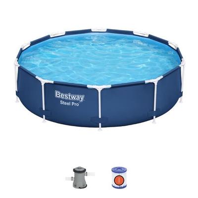 Набор каркасного бассейна BESTWAY Steel Pro - 305 x 76 см - Круглый (Поставляется с фильтрующим насосом и картриджем)