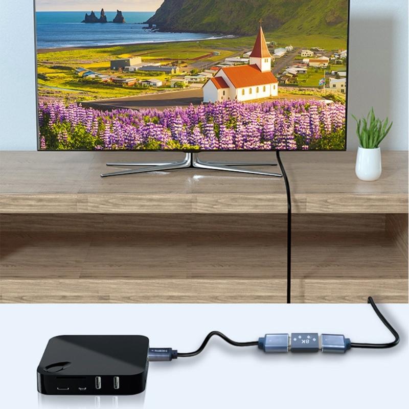 HDTV 2.1 Женский Адаптер 8K@60Hz Разрешение Видео Передача 48 Гбит/с Скорость Сигнальный Конвертер Для Монитора Стримингового Устройства