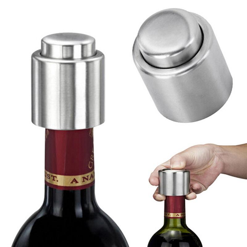 1X Stainless Steel Vacuum Sealed Red Wine Storage Bottle Stopper Plug Bottle Cap
