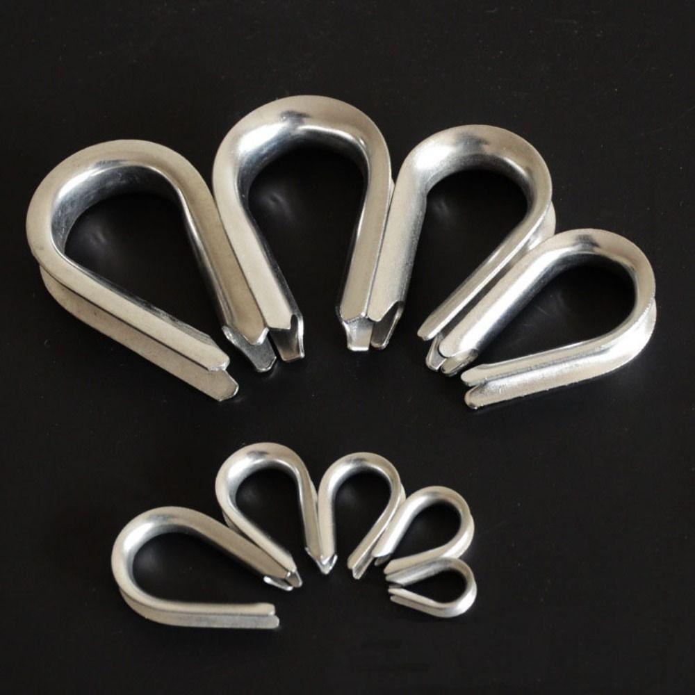 10pcs 1.5-12mm Rope Thimble Rigging 304 Stainless Steel Thimbles Ring Clamp Rope Connecting Head