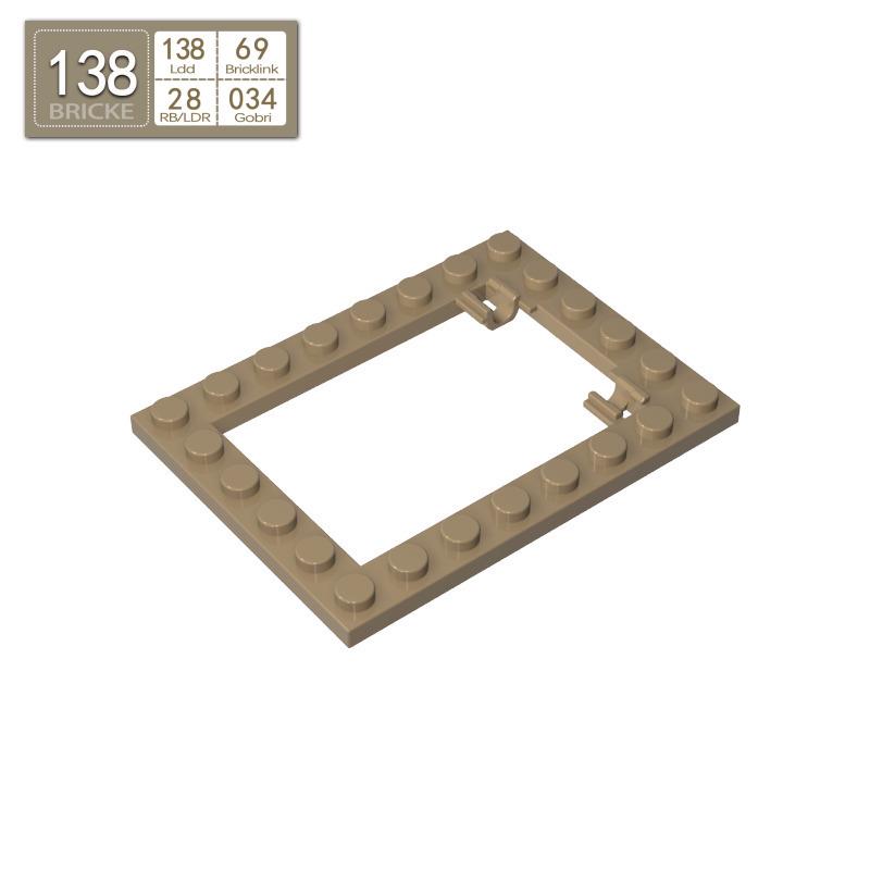 BRICKE 6x8 Hollow Trap Plate & Movable Door Building Block, Compatible with LEGO 92107 Small Particle Blocks.