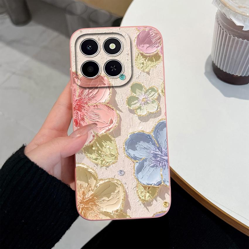 Для Huawei Honor X6C X7C 400 Pro Lite Чехол для телефона Милые розовые облачные узоры Жидкий силикон Недавно обновленные Противоударные Защитные чехлы Для Huawei Чехол