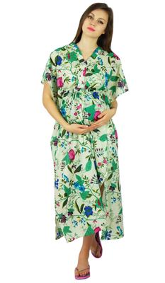 Кормящий хлопковый кафтан с пуговицами спереди для беременных - Baby Shower To Be Moms