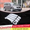 Для Volkswagen VW Touran MK1 2003 ~ 2015 хромированная накладка на дверную ручку, набор аксессуаров для стайлинга автомобилей 2004 2005 2006 2007 2008 2009