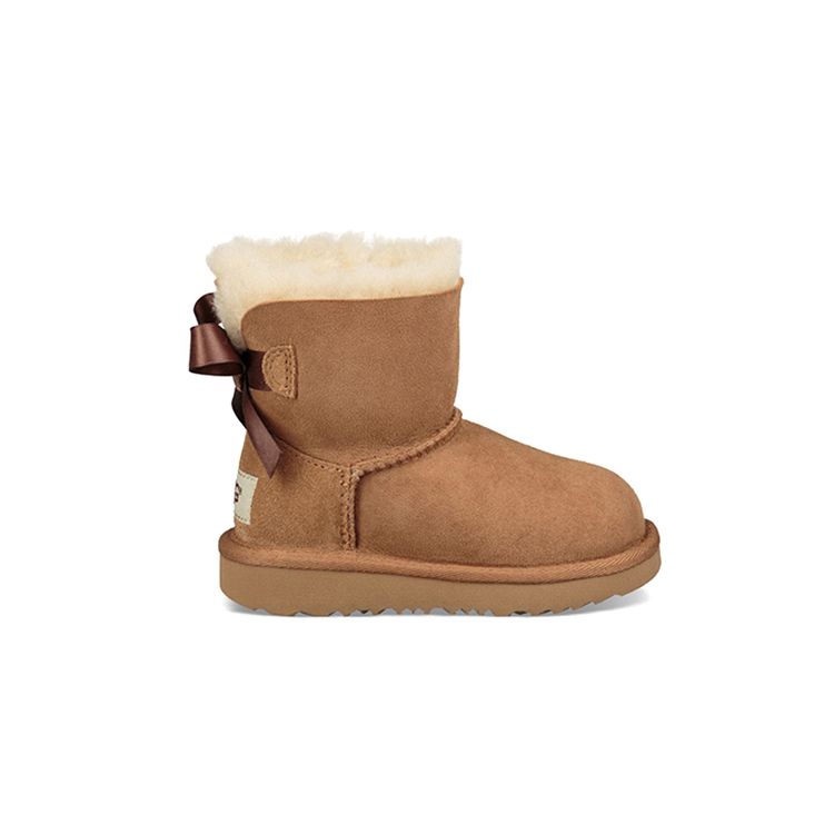UGG Ботинок Mini Bailey Bow II, цвет каштановый (ребенок, начинающий ходить) Детские кроссовки 1017397T-CHE
