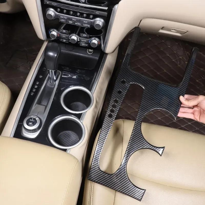 metyoucar For Nissan Pathfinder 13-18 ABS Carbon Fiber Car Central Control Gear Panel Frame Cover Trim Interior Car Accessories