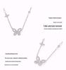High-Quality Moissanite Silver Double Butterfly Necklace for Women - Ideal Qixi Gift
