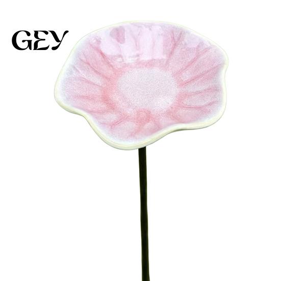 Easy Install Garden Fountain Bee Waterer with Stand, Butterfly Drinking Station Art, Durable Metal Ornament Flower Bird Bath for Outdoor Yard,