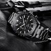 Benyar Men's Chronograph Analog Watch 30M Water Resistant Business Stylish Formal Leather Band Silver Black Quartz Gift