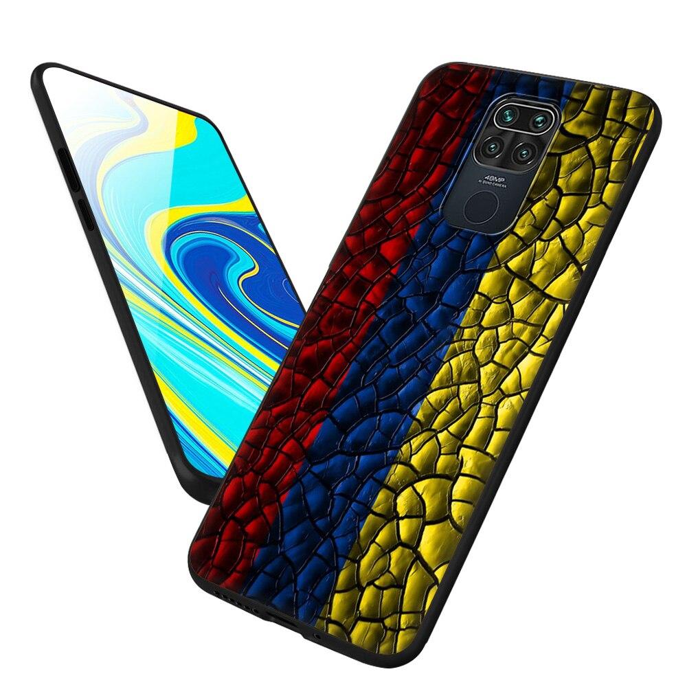 Футбольный флаг Колумбии для Xiaomi Redmi Note 11 9S 9 8 7 10 Pro 8T 9C 9A 8A K40 k50, мягкий силиконовый чехол для телефона, черный чехол