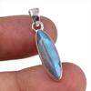 Natural Labradorite Gemstone 925 Solid Sterling Silver Gift Pendant 1.25" i8G99
