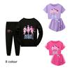 Family Matching Tops and Shorts Set Long Sleeve Pajamas for Adults and Kids