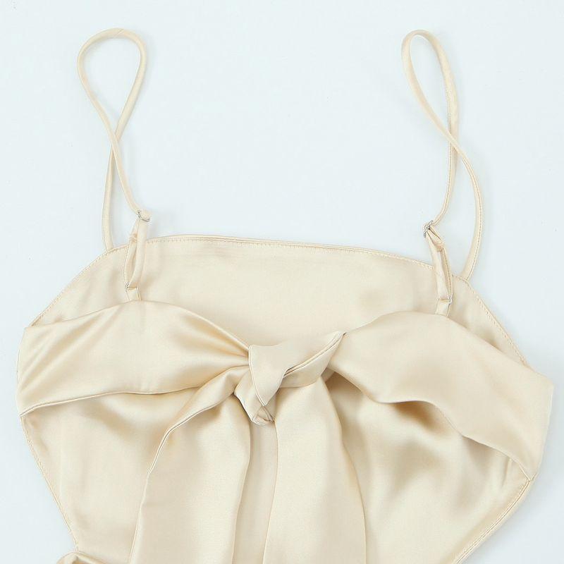 Kaslead New Women Clothes Western Style Thin Scarf Silk Satin Texture Dress 2896331