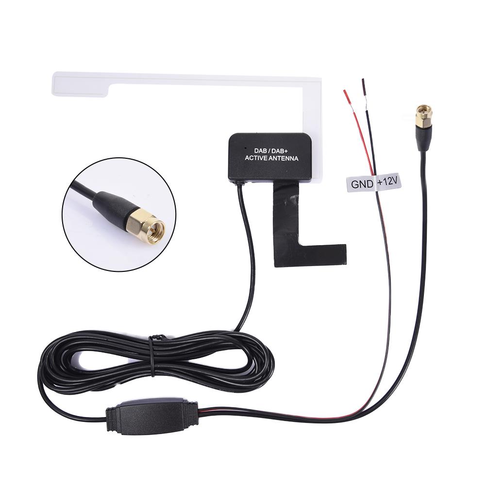 Universal 12V Glass Mount Car DAB Digital Radio Patch Aerial Antenna Adhesive Transparent Built-in Antenna European