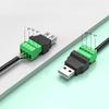 1 шт. USB 2.0 Type-A USB-разъем USB-адаптер-разъем Jack с экраном Штекер Type-A 4-контактный Штекер/Разъем Винтовой клеммный разъем