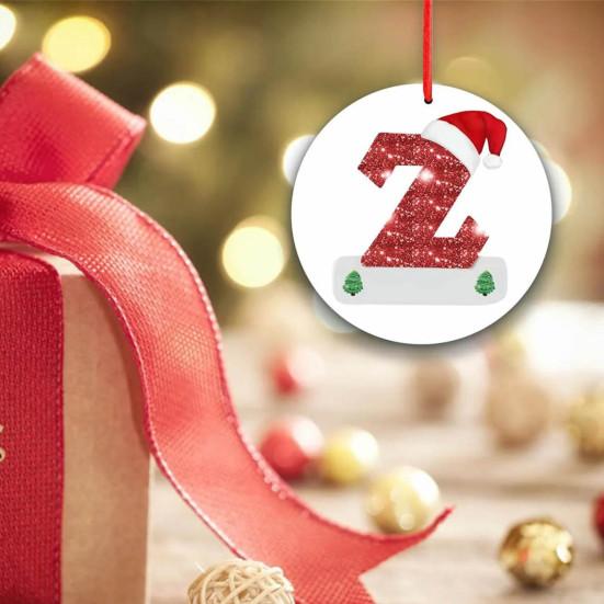Рождественский кулон, креативное индивидуальное подвесное украшение с алфавитом для праздничного украшения рождественской елки