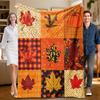 Одно одеяло из лоскутной фланели с осенней тематикой, идеально подходит для дивана, кровати, офиса.; Идеальный подарок для семьи, друзей и на праздники.