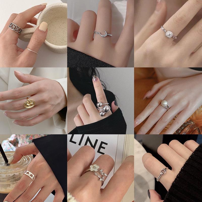 Korean-Style Open Pearl Ring: Retro, Light Luxury Design