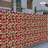 12-Piece Artificial Rose Hydrangea Flower Wall Backdrop, Faux Hanging Floral Panel Decor for Wedding Bridal Shower Party Decor