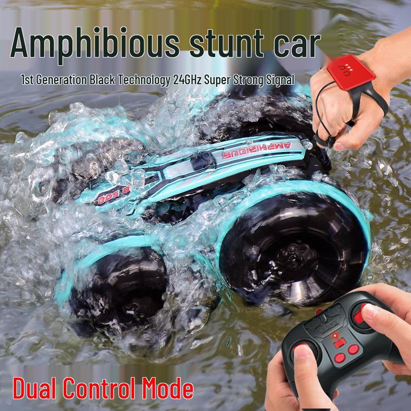 2.4G Remote Control Amphibious Car - Four-Wheel Drive, Double-Sided Stunt, Tumbling Toy