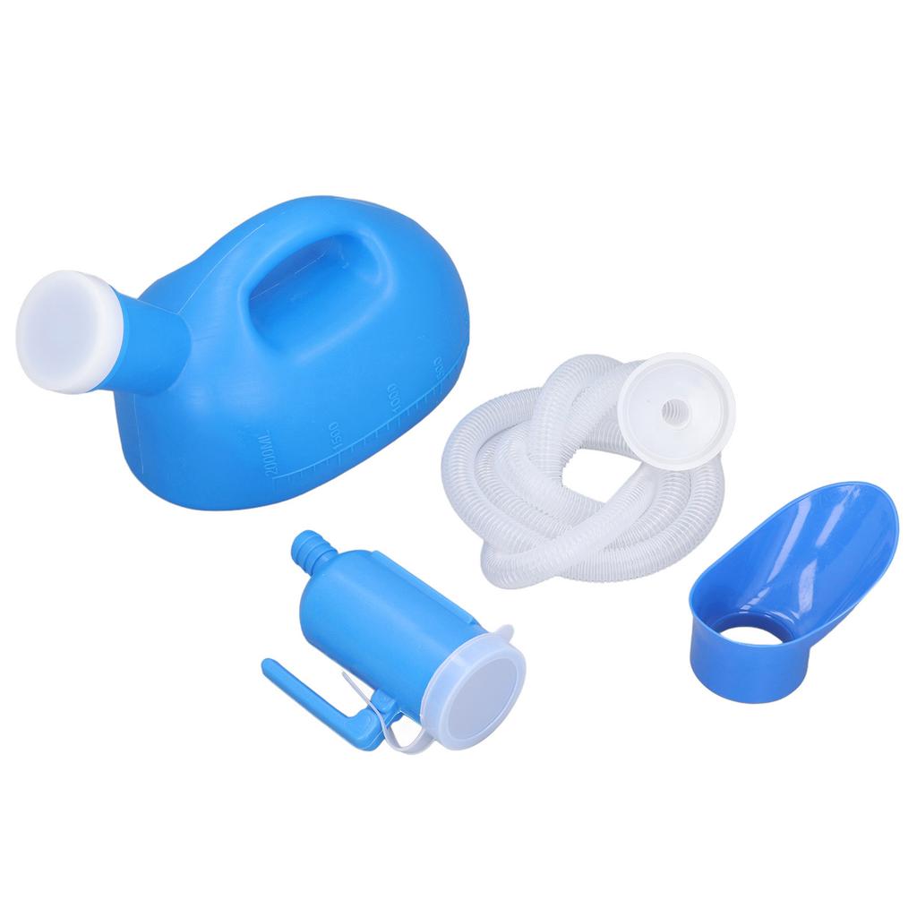 Male Urine Bottle 2000ml Ergonomic Large Opening Strong Plastic Large Pee Bottle with Long Hose for