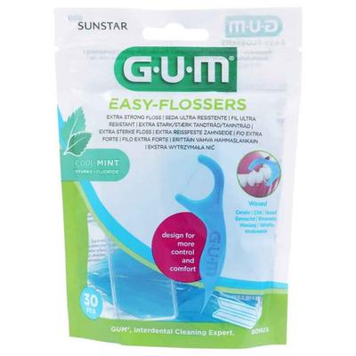 Зубная нить Easy-Flossers Mint + дорожный футляр, 30 шт.