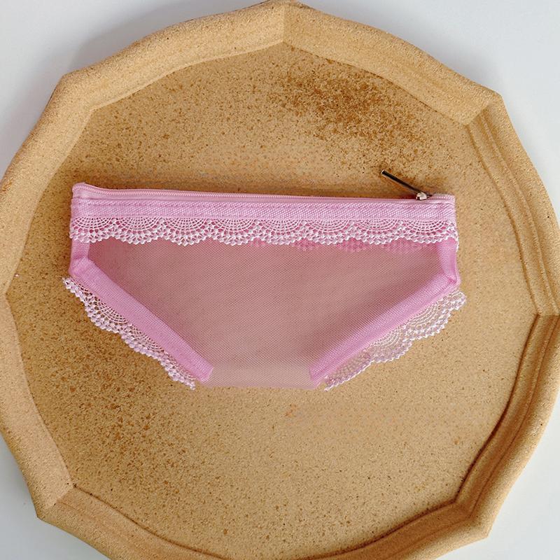 Трусики Форма Дорожная Косметичка Модная Сетчатая Косметичка Сумка для Хранения Макияжа Прозрачная Косметичка на Молнии