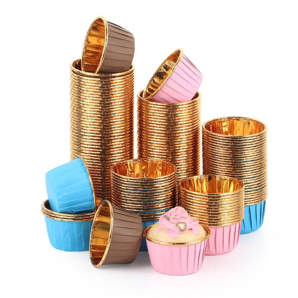 50 шт. DIY Вкладыши для кексов, Товары для вечеринок, Формочки для маффинов, Бумажные стаканчики для выпечки, Обертки для кексов