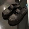 Woman Slippers Height Shoes for Women 2024 Job Sandals Outside White Slides Mules Summer Round Toe Footwear Small Size Normal B