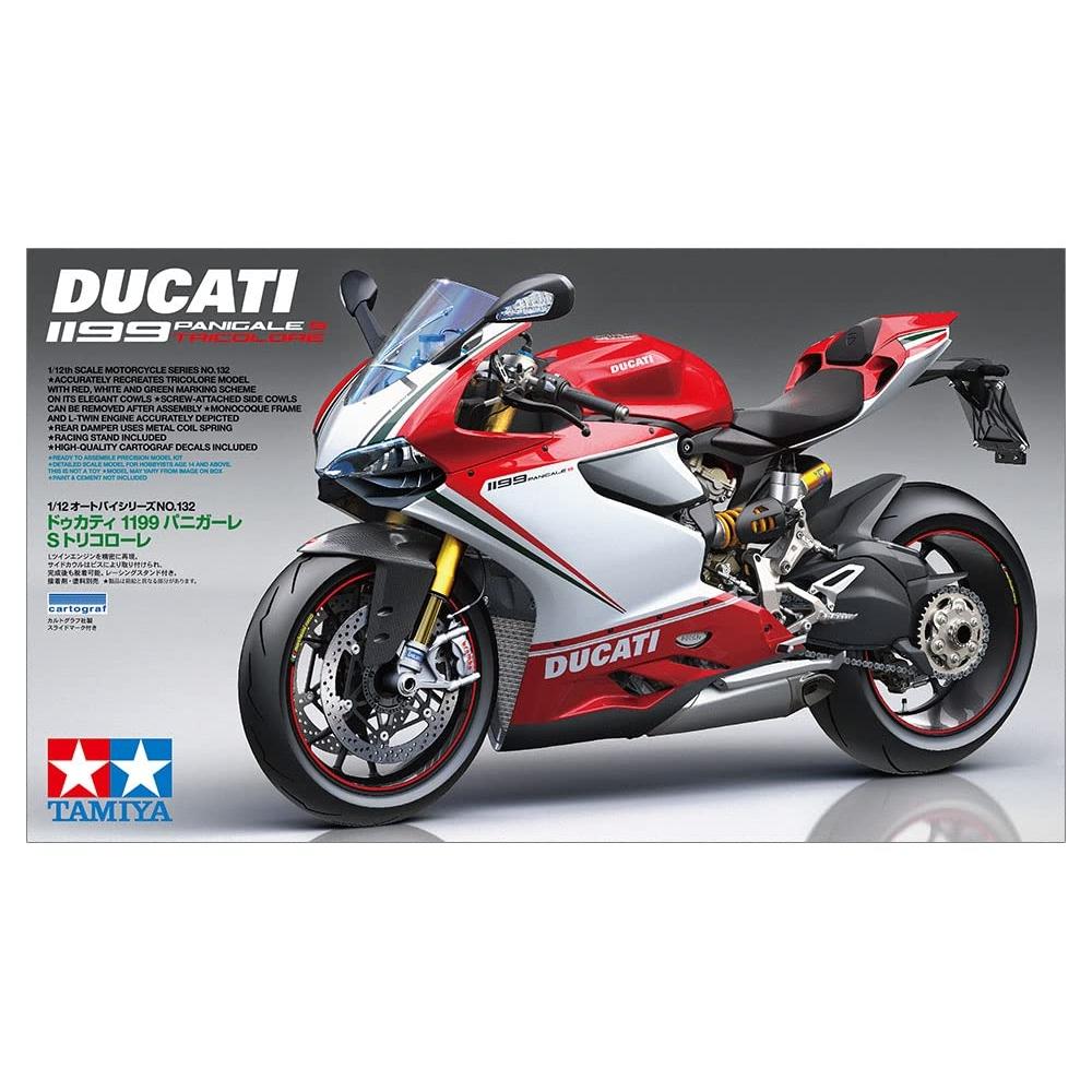 Tamiya 112 Мотоцикл серии № 132 Ducati 1199 Panigale S Tricolore Пластиковая модель 14132
