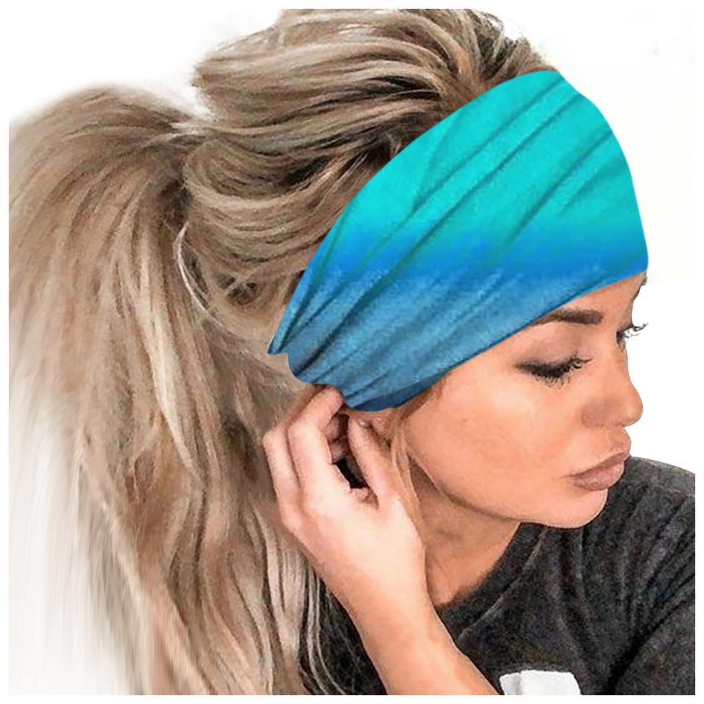Women's Printed Headband Sports Hair With A Wide Edge Yoga Headband Soft Hair Band Headdress Bundle Hair Band