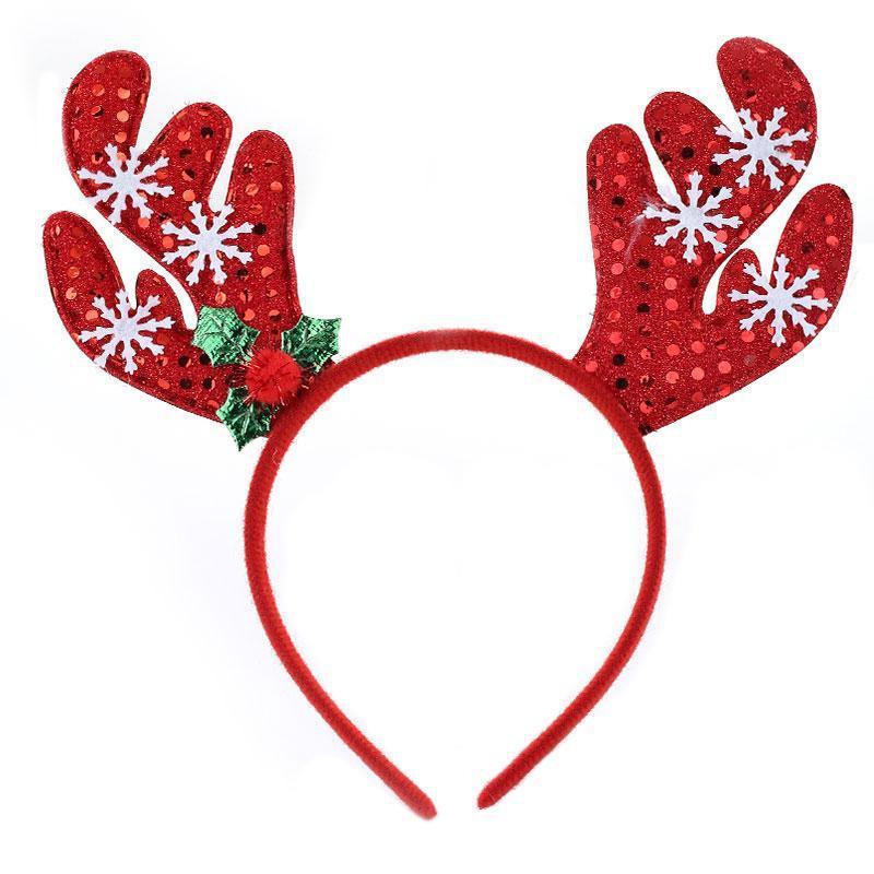 Wholesale Deer Antler Headband For Christmas Dress-up Cute Hair Decorations For Women Plush Handcrafted Colors 1 2 3 4 5)