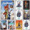 MINISO Zootopia 2 Metal Signs Wall Decor Vintage Tin Signs Captain Metal Poster Decor for Bar Pub Club Wall Decoration