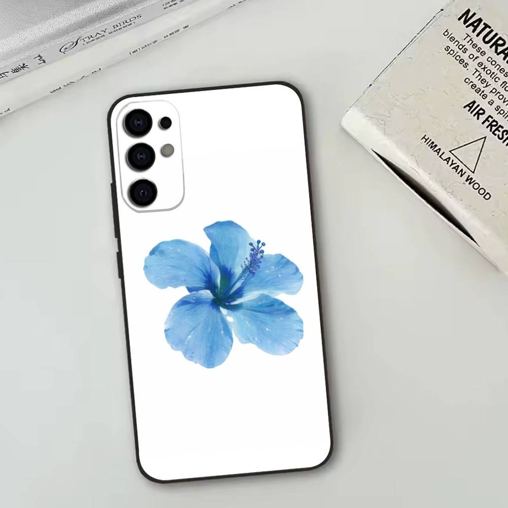 Blue Sky Magnolia Flower Phone Case For Samsung S25,S24,S21,S22,S23,S30,Ultra,S20,Plus,Fe,Soft Silicone Black Cover