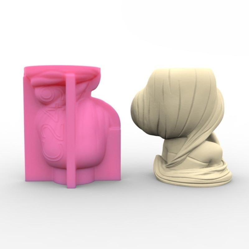 Длинноволосая Девушка Бетонная Силиконовая Форма Суккулентный Цветочный Горшок Глина Цемент Гипс Формы DIY Дом Сад Цветочные Горшки Форма