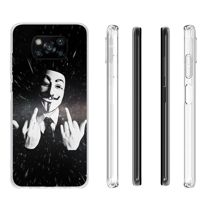 Anonymous V Mask Cover Phone Case For Xiaomi Poco F7 Ultra X7 X6 X5 Pro M7 Redmi 15C 15 13C 13 12C 12 10C 10 9A 9C 9T 9 Shell Po