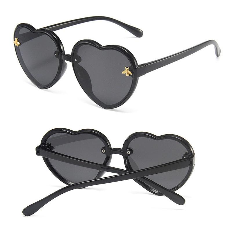 Детские солнцезащитные очки для детей, девочек и мальчиков, очки в форме сердца, мультипликационные солнцезащитные очки UV400, модные, милые, ручной работы