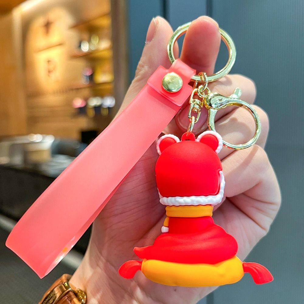 Танец льва 2025 Новогодний кулон Брелок в виде счастливой змеи Милый брелок-змея Украшение