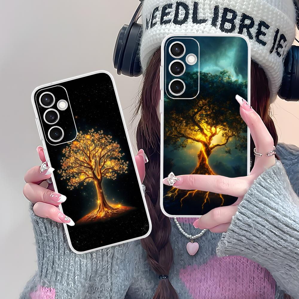 Чехол для мобильного телефона "Древо Жизни Мира" для Samsung Galaxy S25 S24 S23 S22 S21Plus FE Ультра Прозрачный Цветной Чехол для Смартфона
