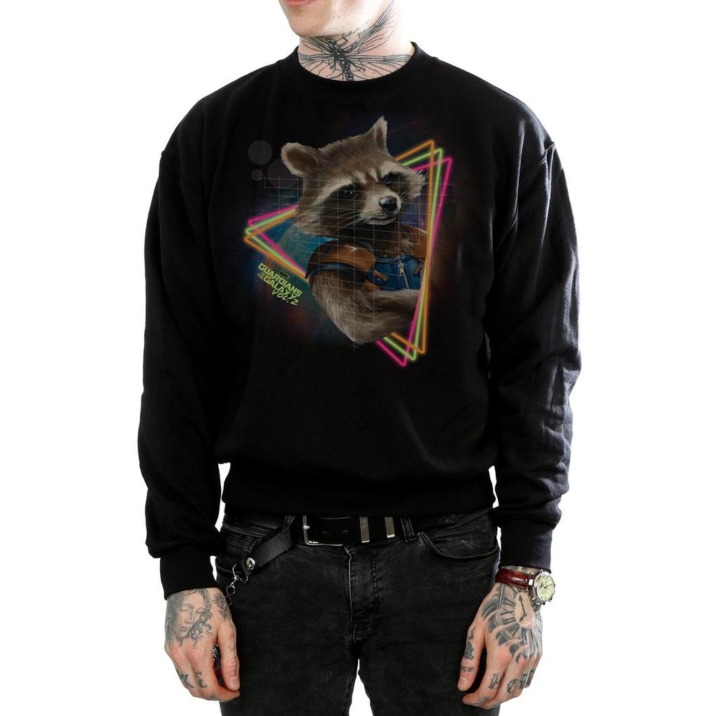 Marvel Mens Guardians Of The Galaxy Neon Rocket Sweatshirt