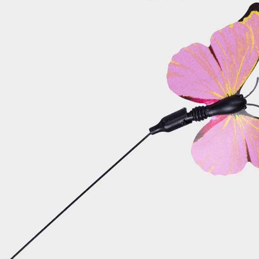 Switchable Butterfly Pattern Cat Teasing Stick Interactive Toy Removable Handle Automatic Cat Teaser 360° Swivel