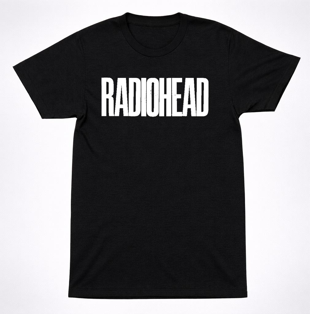 Radiohead Классический Текстовый Логотип Черная Футболка Альтернативная Рок-Группа Графическая Футболка