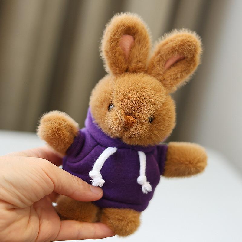 Rabbit Plush Keychain Toy Cute Stuffed Animal Doll Kids Birthday Gift Keyring