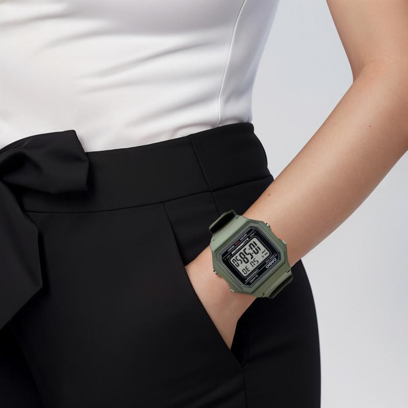 Casio 50м водонепроницаемый Кварцевый смоляной ремешок мужской и женский одинаковый стиль серый циферблат W-217H-3AVDF