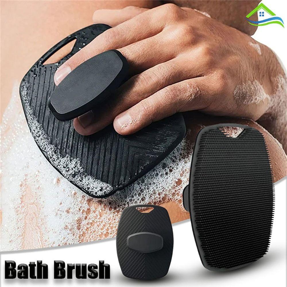 1Pcs Black Grey Silicone Exfoliating Brush Gentle Body Cleansing Scrubber  Bath Supplies