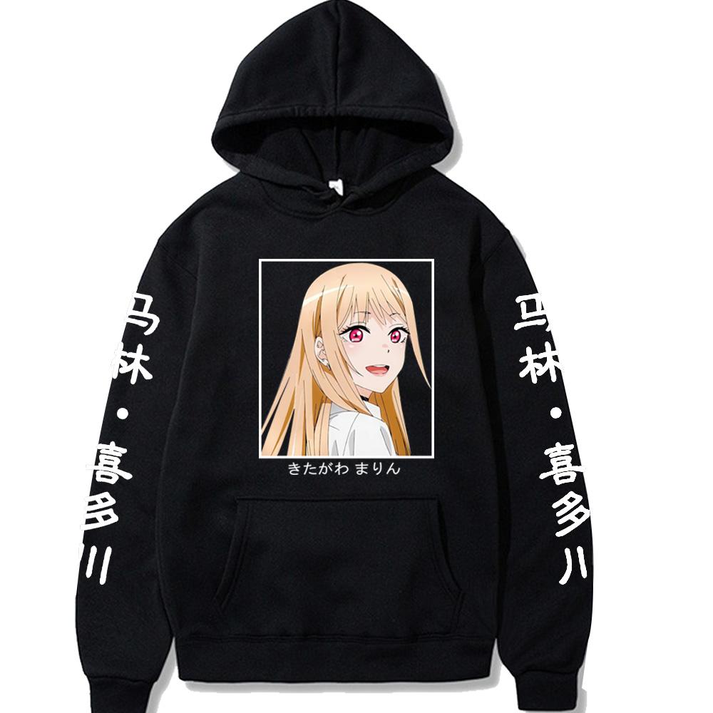 Women Autumn Winter Sportswear Marin Kitagawa Anime Hoodie Ultra Long Sleeved Street Sports Fleece Jogging Sweatshirt
