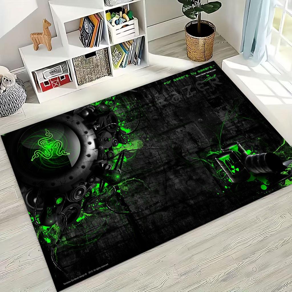 Модный ковер с логотипом Razer в стиле мото-арт для спальни, гостиной, дивана, домашний придверный коврик, большой детский нескользящий напольный коврик